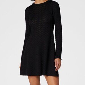 Missoni Black Tone on Tone Chevron long sleeved mini dress Sz 44 NWT